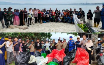 Diskominfosantik Palu Bersihkan Pantai Baiya Peringati Hari Lingkungan Hidup