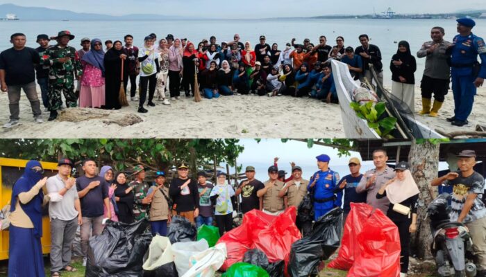 Diskominfosantik Palu Bersihkan Pantai Baiya Peringati Hari Lingkungan Hidup