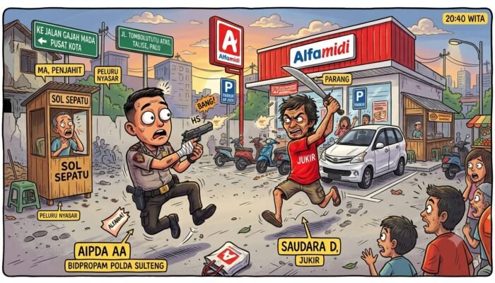 Kronologi Lengkap Tragedi Berdarah Polisi vs Jukir di Alfamidi Tombolututu Palu